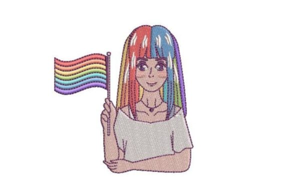 Anime Girl Holding a Pride Flag Review