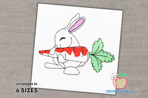 Bunny Holding Fresh Carrot Embroidery Review