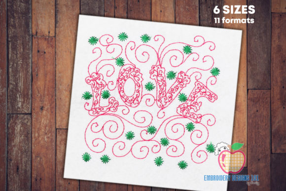 Love Text with Swirl Pattern Review